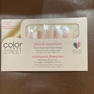 Color Street Pink Glitter French Manicure Strips